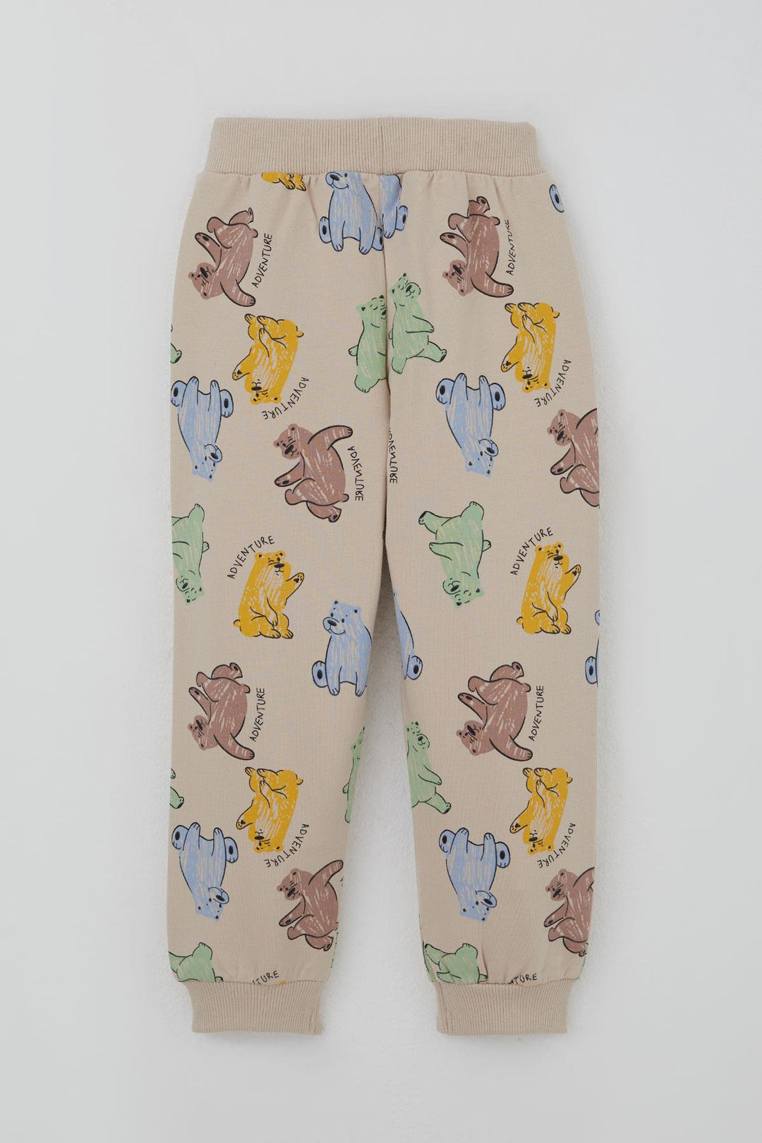 BRE Breeze Boys' Sweat Suit Motivation Themed Cute Bear Patterned 1.5-5 Years, Beige - Siena