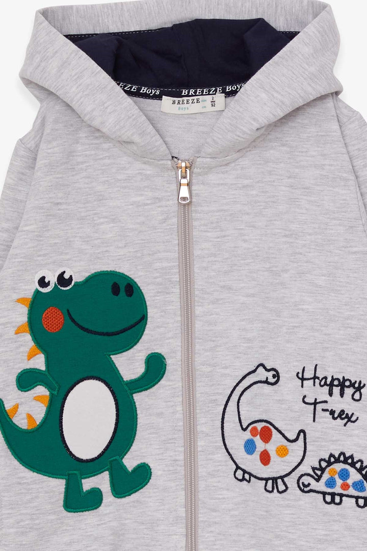 بدلة رياضية للأولاد من BRE Breeze مطبوع عليها Happy Dinosaur 2-6 سنوات، مزيج رمادي فاتح - مانسفيلد