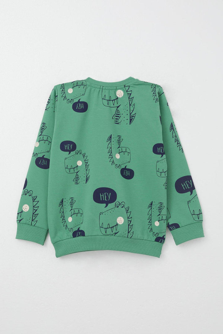 BRE Breeze Boys' Sweat Suit Cute Dinosaur Patterned 1.5-5 Years, Mint Green - Bad Oeynhausen