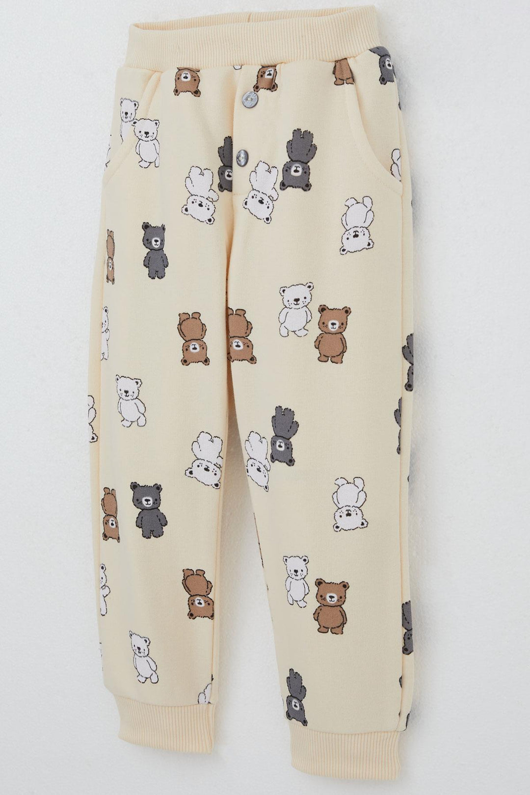 BRE Breeze Boys' Tracksuit with Cute Bear Pattern, 1-4 Years, Cream - St. Paul