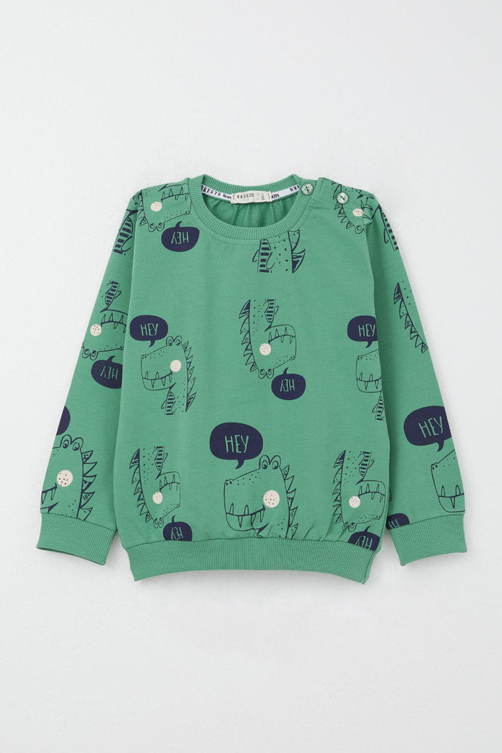 BRE Breeze Boys' Sweat Suit Cute Dinosaur Patterned 1.5-5 Years, Mint Green - Bad Oeynhausen
