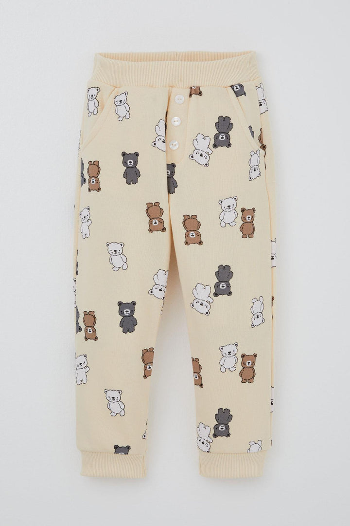 BRE Breeze Boys' Tracksuit with Cute Bear Pattern, 1-4 Years, Cream - Albano Laziale