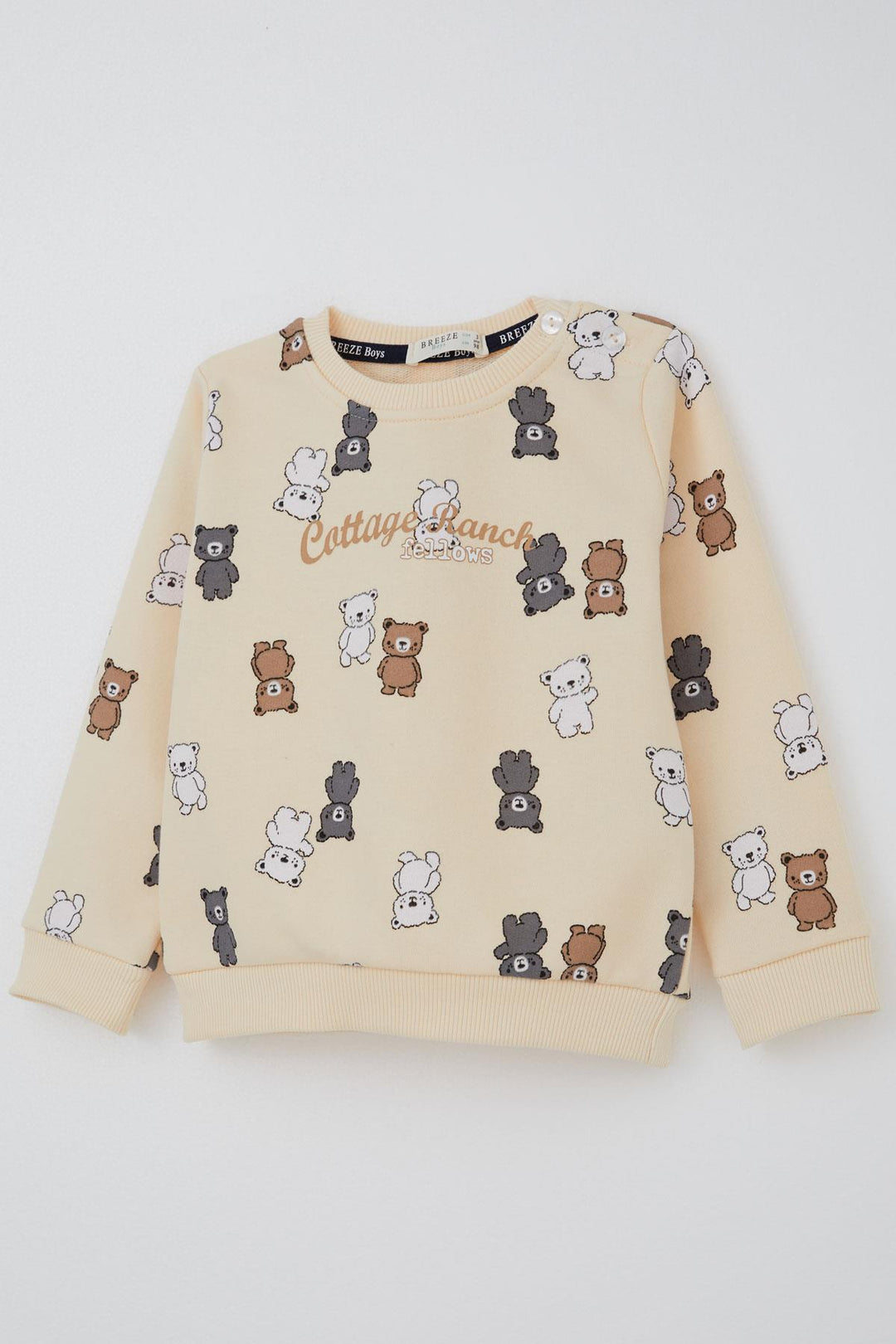 BRE Breeze Boys' Tracksuit with Cute Bear Pattern, 1-4 Years, Cream - Albano Laziale