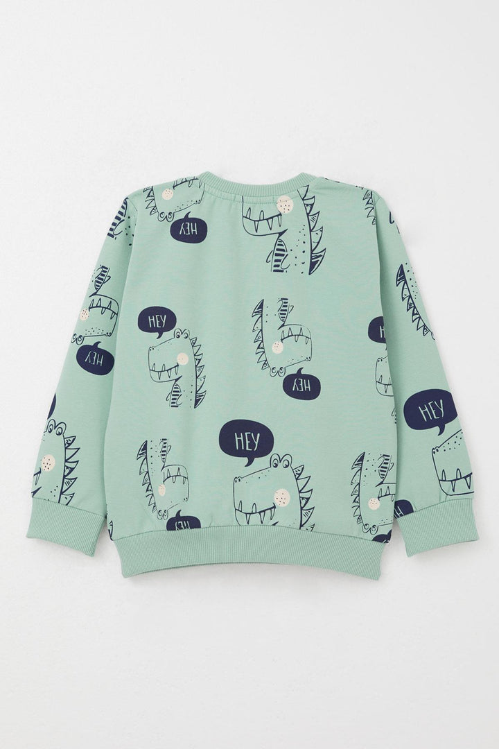 BRE Breeze Boys' Tracksuit Cute Dinosaur Patterned 1.5-5 Years, Aqua Green - Torremolinos