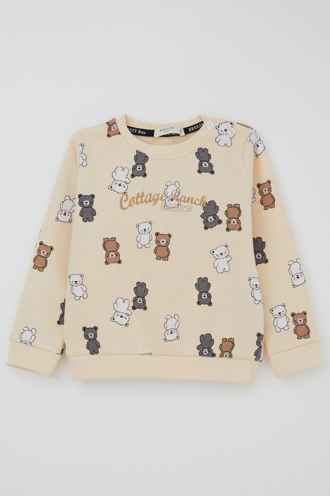 BRE Breeze Boys' Tracksuit with Cute Bear Pattern, 1-4 Years, Cream - Albano Laziale