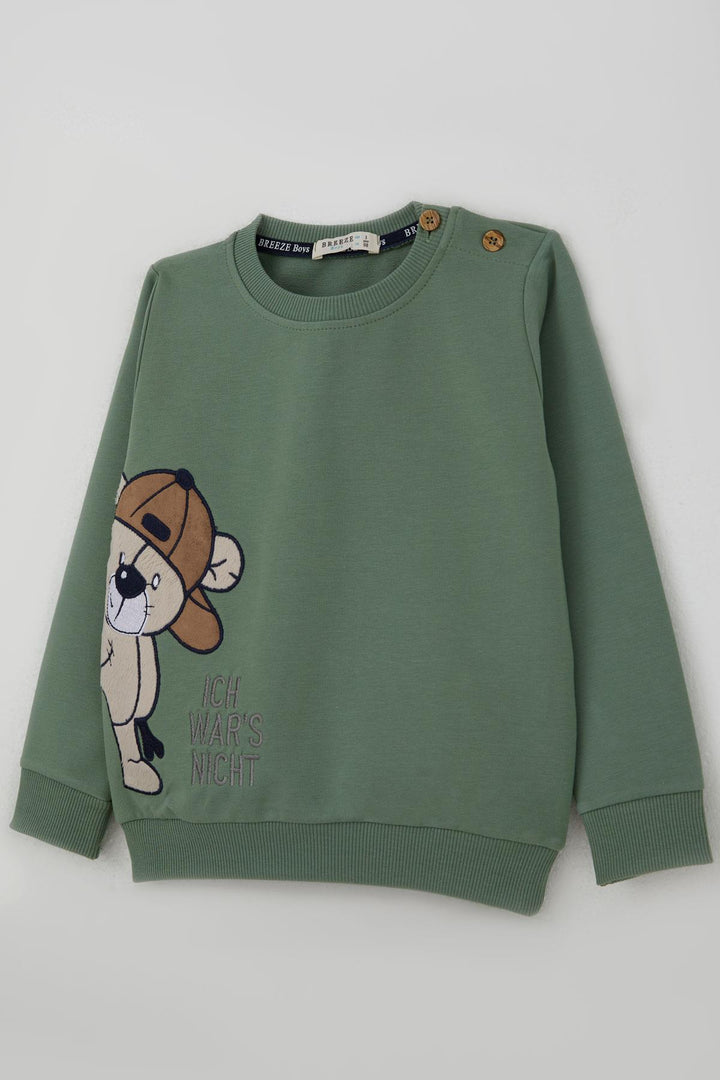 BRE Breeze Erkek Çocuk Eşofman Takımı Sevimli Ayıcık Nakışlı 1-4 Yaş, Haki Yeşil - Tottenham