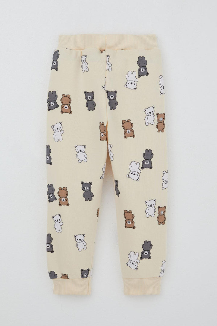 BRE Breeze Boys' Sweat Suit Cute Bear Patterned 1-4 Years, Cream - Villach