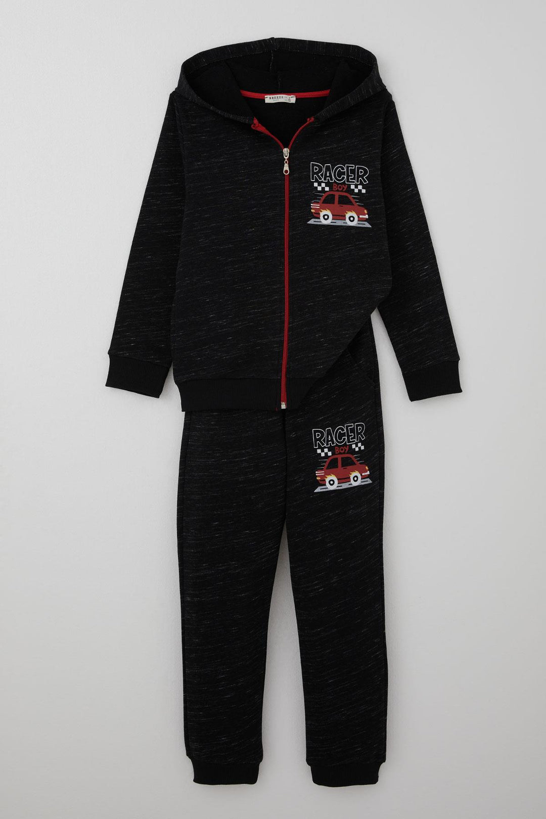 BRE Breeze Boys' Tracksuit Racer Child Back Print Detailed 4-8 Years, Black Melange - Lochau