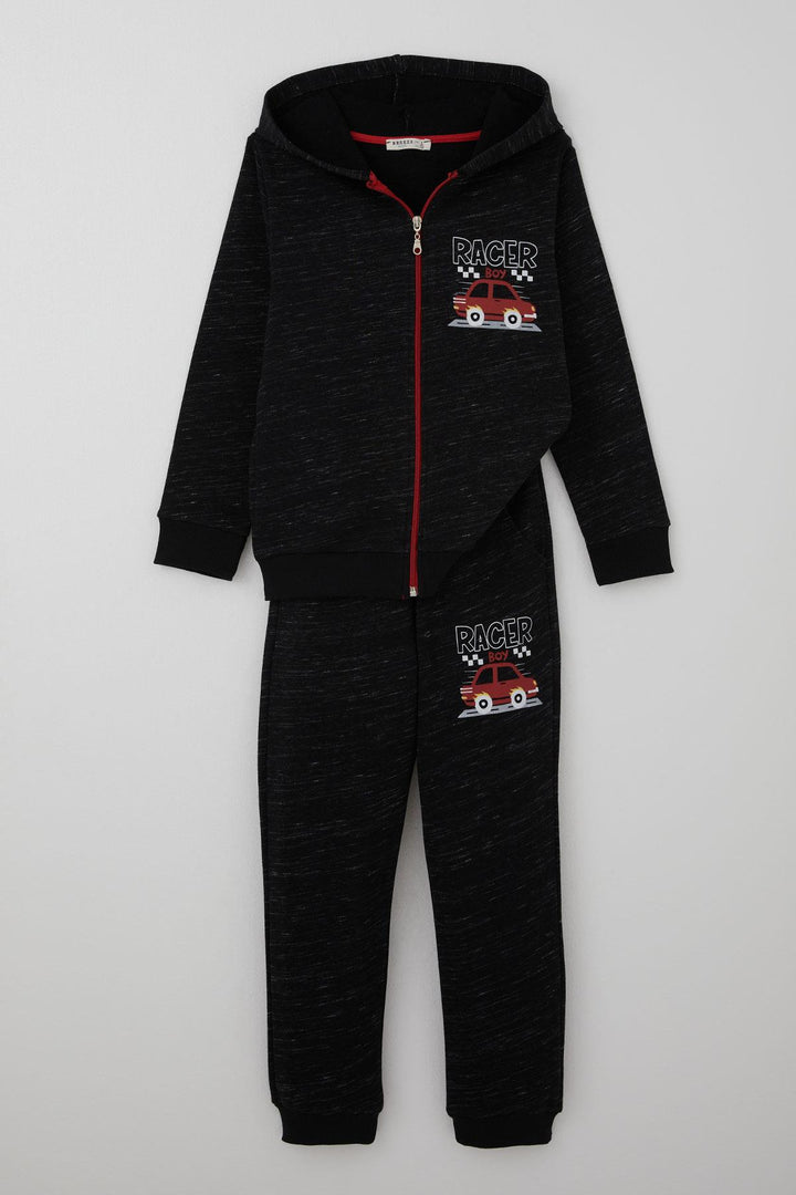 BRE Breeze Boys' Tracksuit Racer Child Back Print Detailed 4-8 Years, Black Melange - Lochau