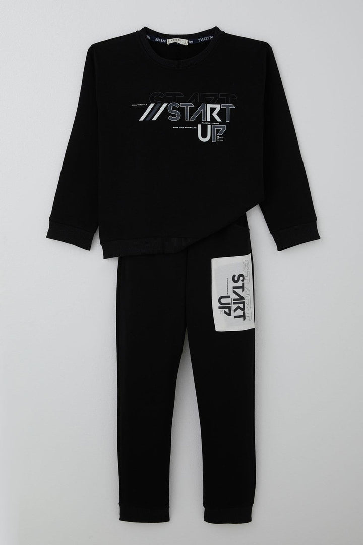 BRE Breeze Boys' Tracksuit Set Printed Pants Piece Detailed 50 Years, Black - Greifswald