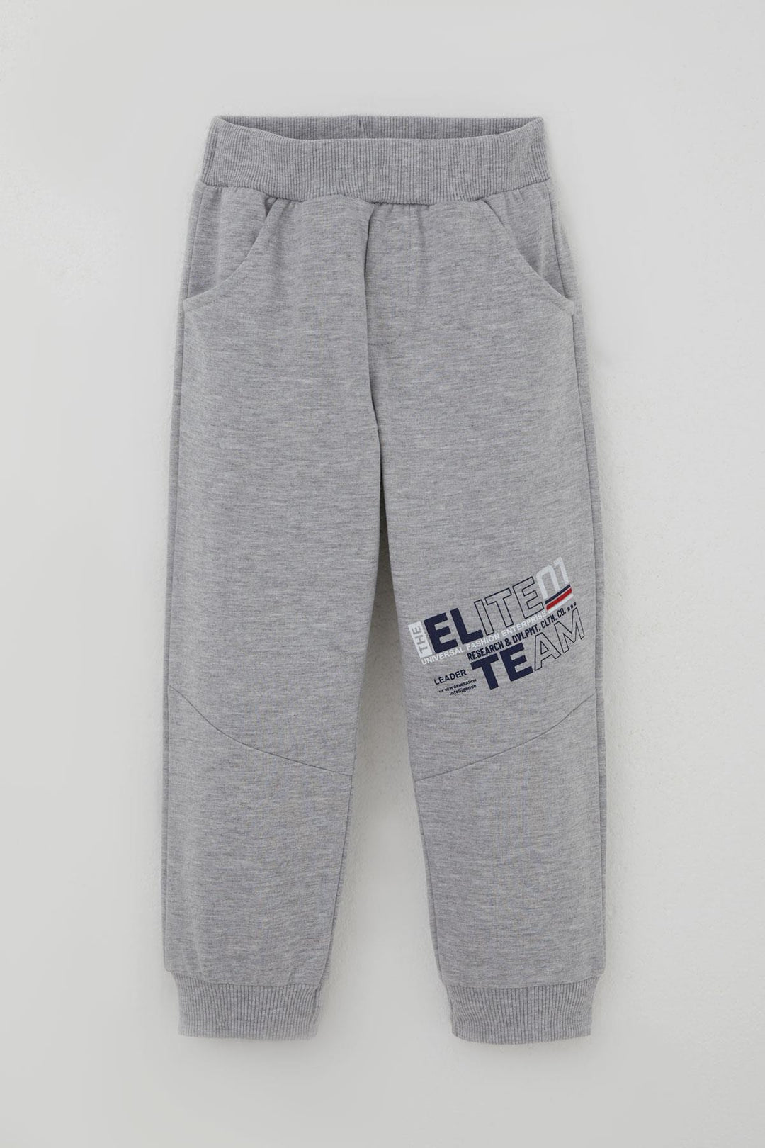 BRE Breeze Boys' Tracksuit with Printed Sleeves Color Block 3-7 Years, Grey Melange - Blois