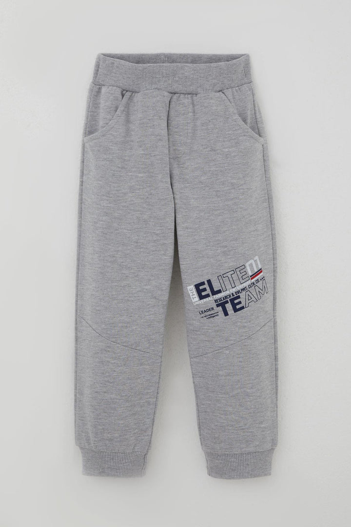 BRE Breeze Boys' Tracksuit with Printed Sleeves Color Block 3-7 Years, Grey Melange - Blois