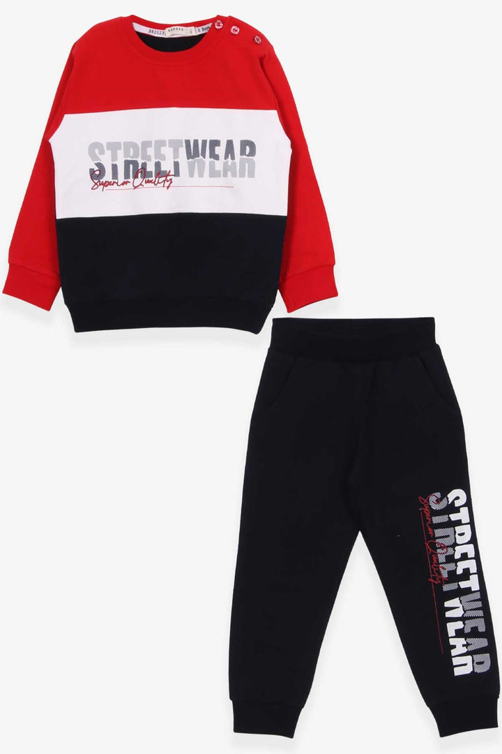 BRE Breeze Boys' Tracksuit with Printed Writing 1.5-5 Years, Red - Delft