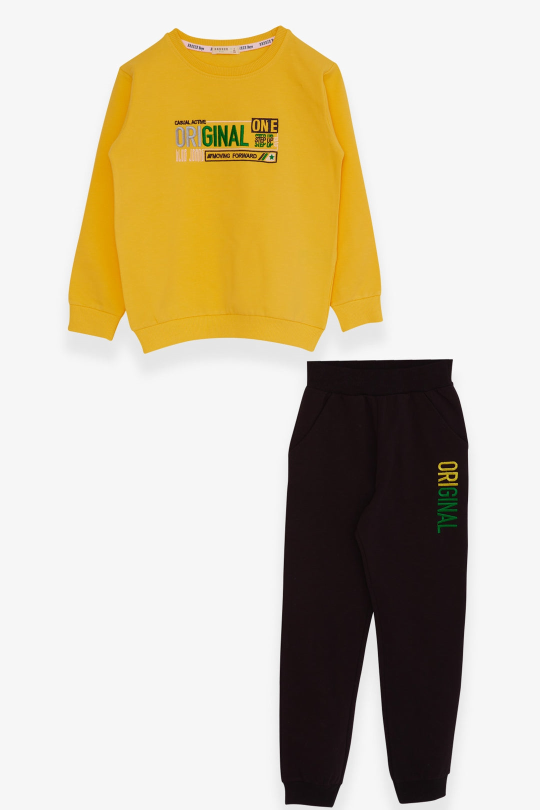 BRE Breeze Boys' Tracksuit with Embroidered Writing, 50 Years, Yellow - Pahrump