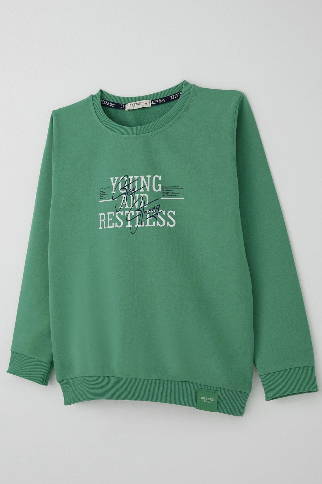 BRE Breeze Boys' Tracksuit with Printed Writing, 4-8 Years, Mint Green - Frosinone