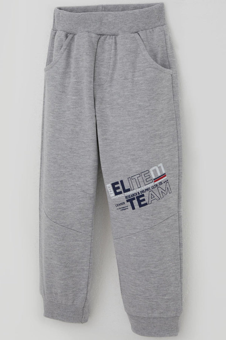 BRE Breeze Boys' Tracksuit with Printed Sleeves Color Block 3-7 Years, Grey Melange - Burien