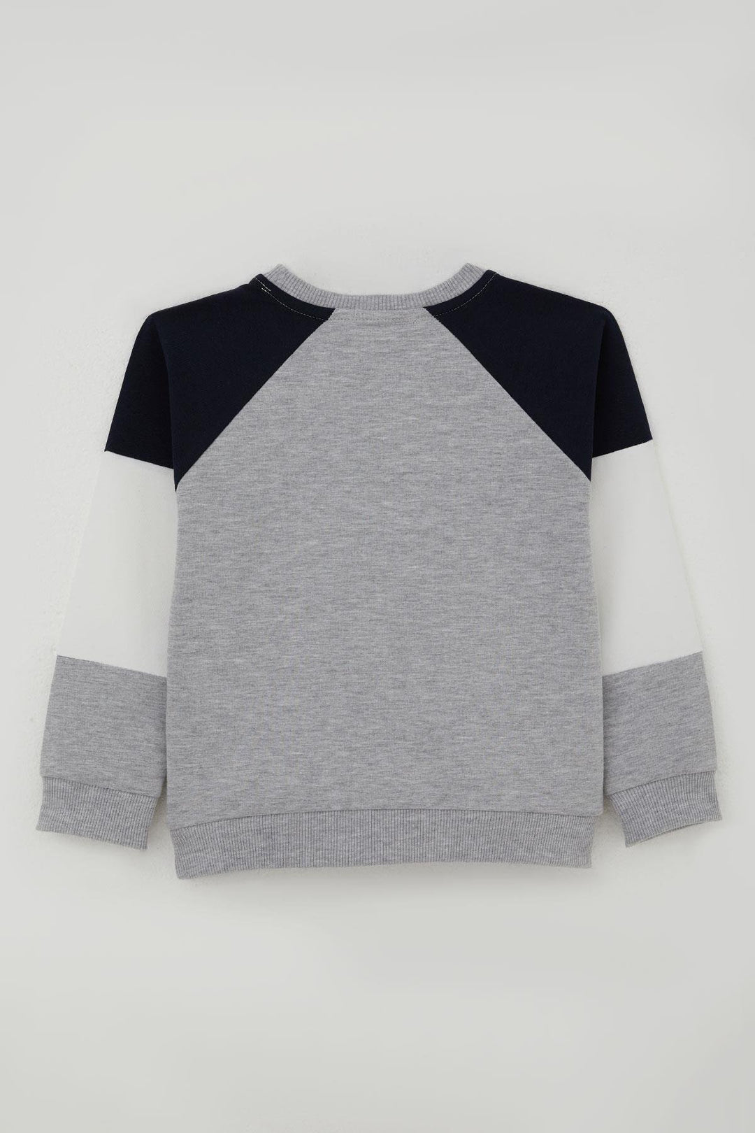 BRE Breeze Boys' Tracksuit with Printed Sleeves Color Block 3-7 Years, Grey Melange - Blois