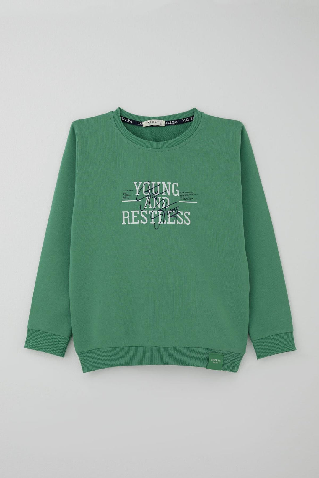 BRE Breeze Boys' Tracksuit with Printed Writing, 4-8 Years, Mint Green - Frosinone