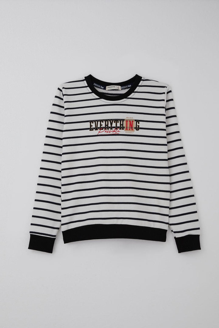 BRE Breeze Boys' Tracksuit with Printed Stripes 4-8 Years, White - Kendall West