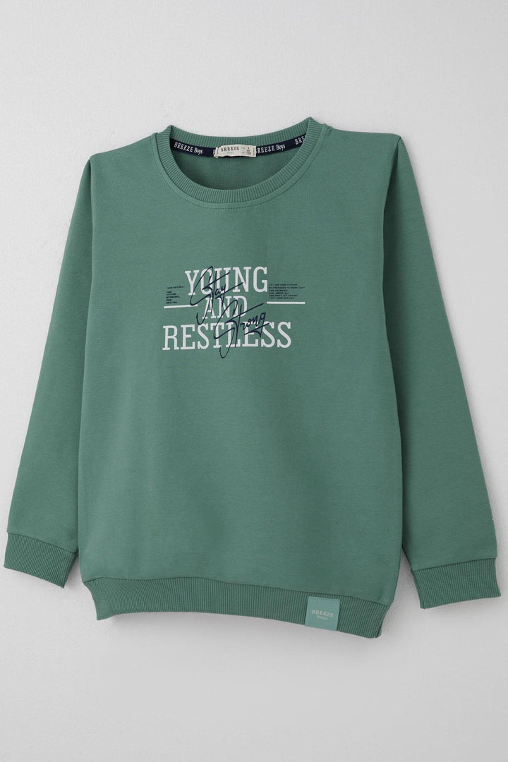 BRE Breeze Boys' Tracksuit with Printed Writing, 4-8 Years, Petrol Green - Matosinhos