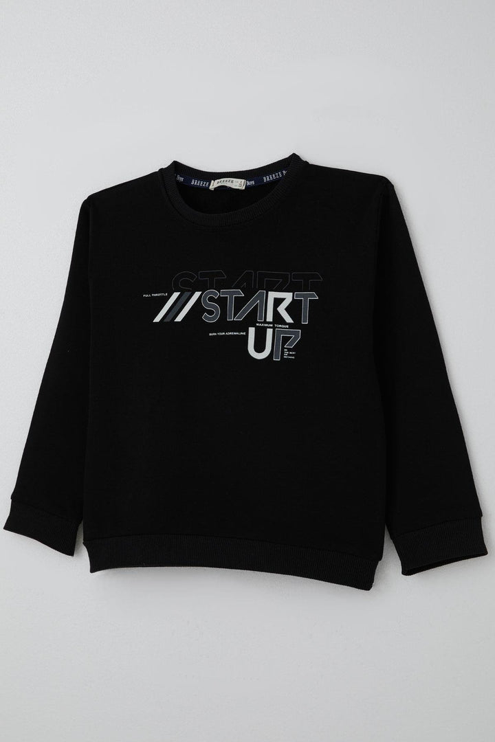 BRE Breeze Boys' Tracksuit Set Printed Pants Piece Detailed 50 Years, Black - Greifswald