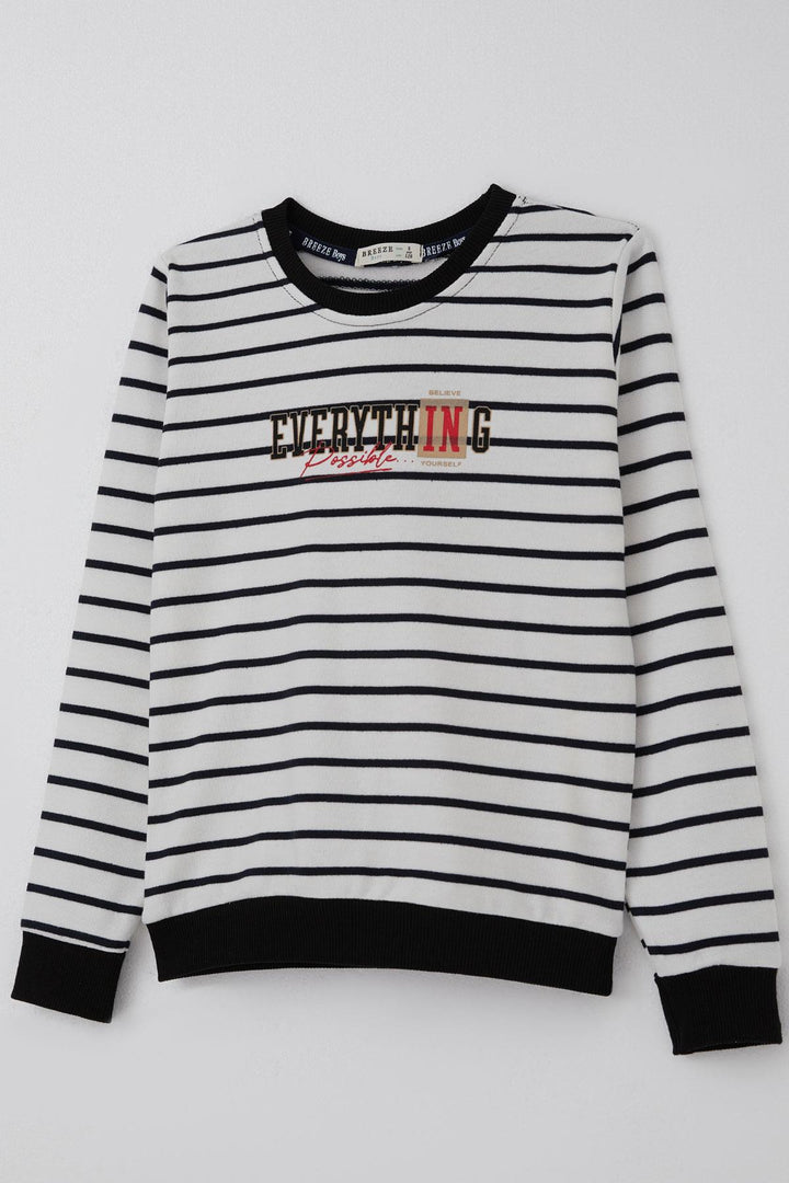 BRE Breeze Boys' Tracksuit with Printed Stripes 4-8 Years, White - Kendall West