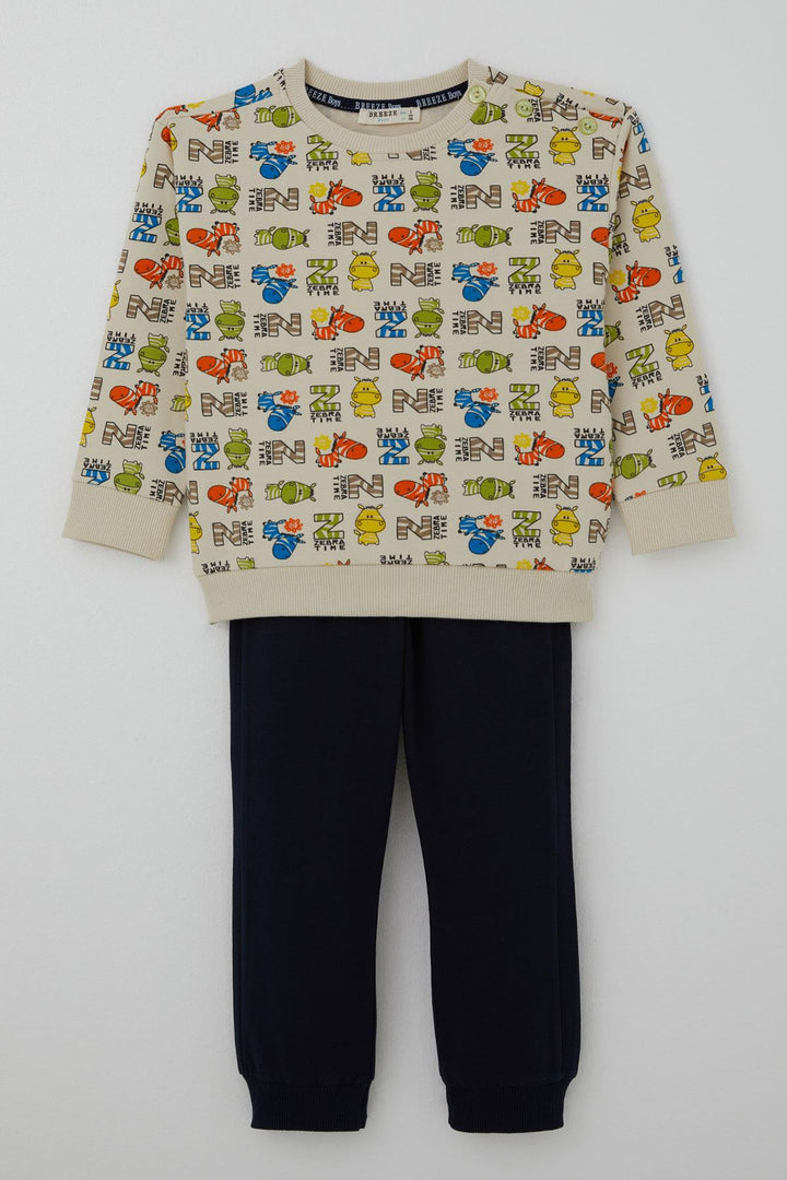 BRE Breeze Erkek Çocuk Eşofman Takımı Zebra Macerası 1-4 Yaş, Krem - Bergheim