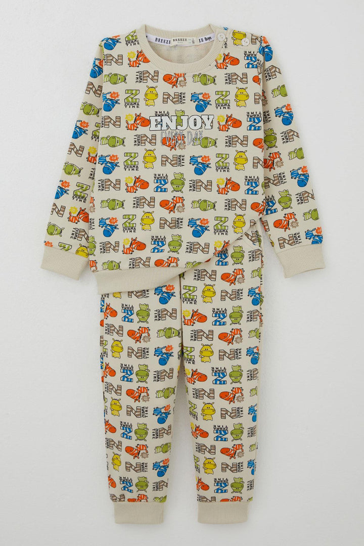 BRE Breeze Boys' Tracksuit Zebra Pattern 1.5-5 Years, Cream - Aspen Hill