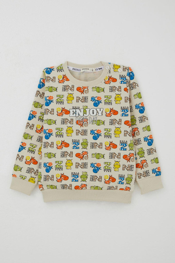 BRE Breeze Boys' Tracksuit Zebra Pattern 1.5-5 Years, Cream - Aspen Hill