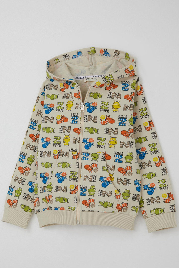 BRE Breeze Erkek Çocuk Eşorfman Takımı Zebra Macerası 1.5-5 Yaş, Krem - Yasynuvata