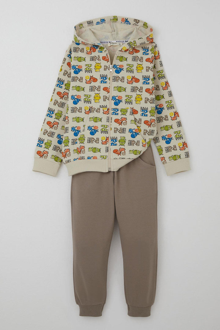BRE Breeze Erkek Çocuk Eşorfman Takımı Zebra Macerası 1.5-5 Yaş, Krem - Yasynuvata