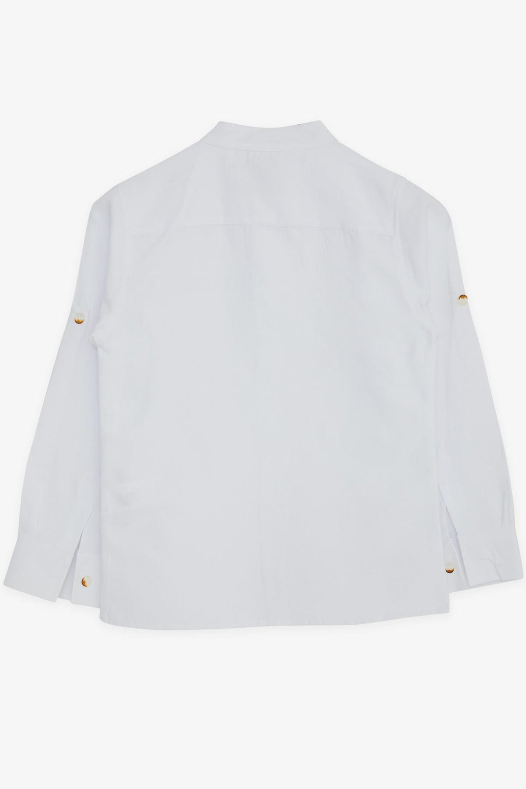BRE Breeze Boys' Shirt with Emblem Buttoned 82 Years, White - Clarington