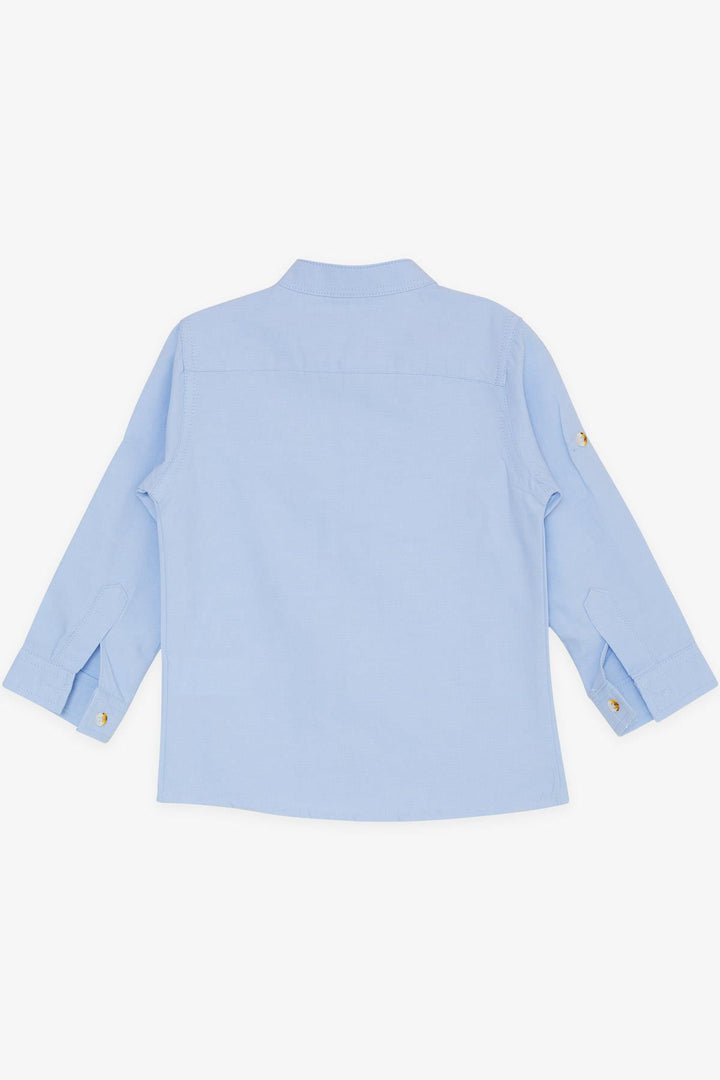 BRE Breeze Girls & Boys Boys Shirt with Crested Buttons, 3-7 Years, Light Blue - Foggia