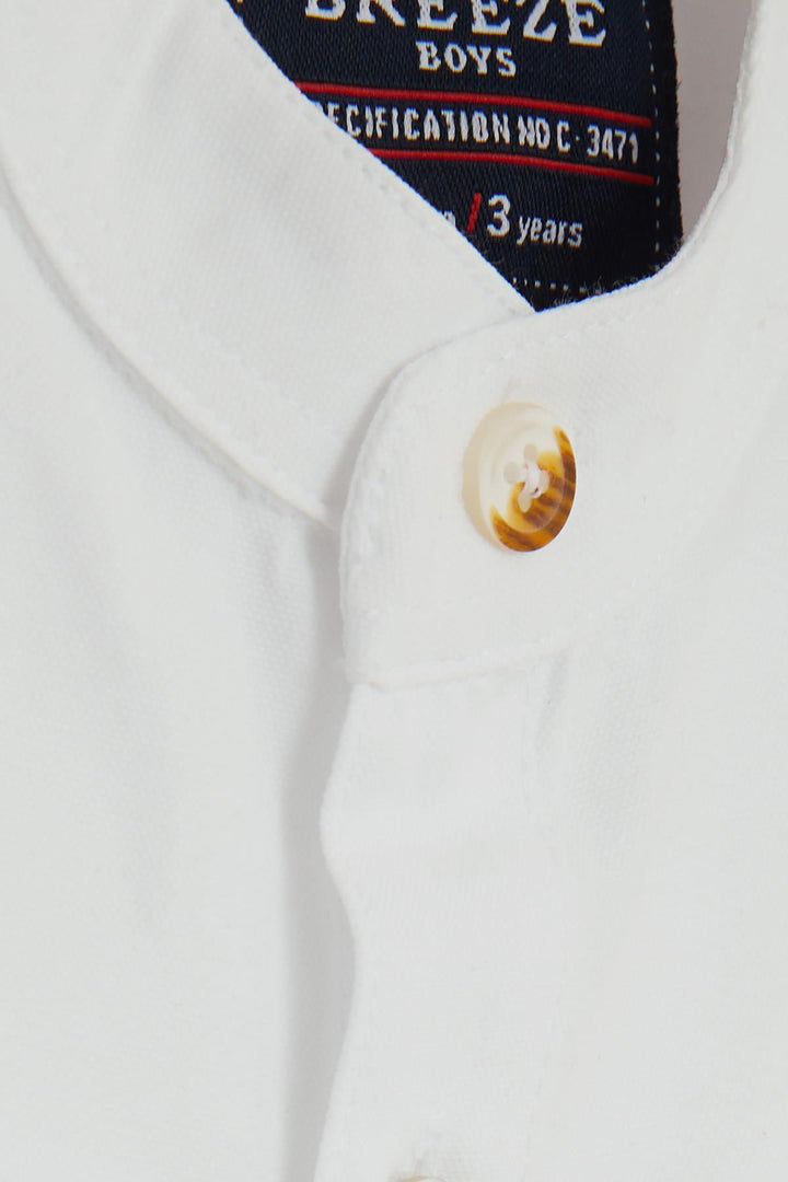 BRE Breeze Boys' Shirt with Emblem Buttoned 3-7 Years, White - Ballarat