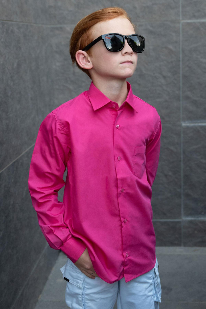 BRE Breeze Boys' Shirt Basic 60 Years, Pink - Agrigento