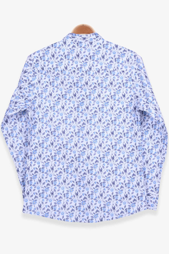BRE Breeze Boys' Shirt with Flower Pattern, 84 Years, White - Wauwatosa