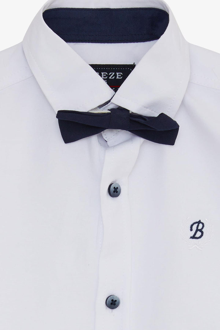 BRE Breeze Boys' Shirt with Bow Tie, 3-7 Years, White - Joué-lés-Tours