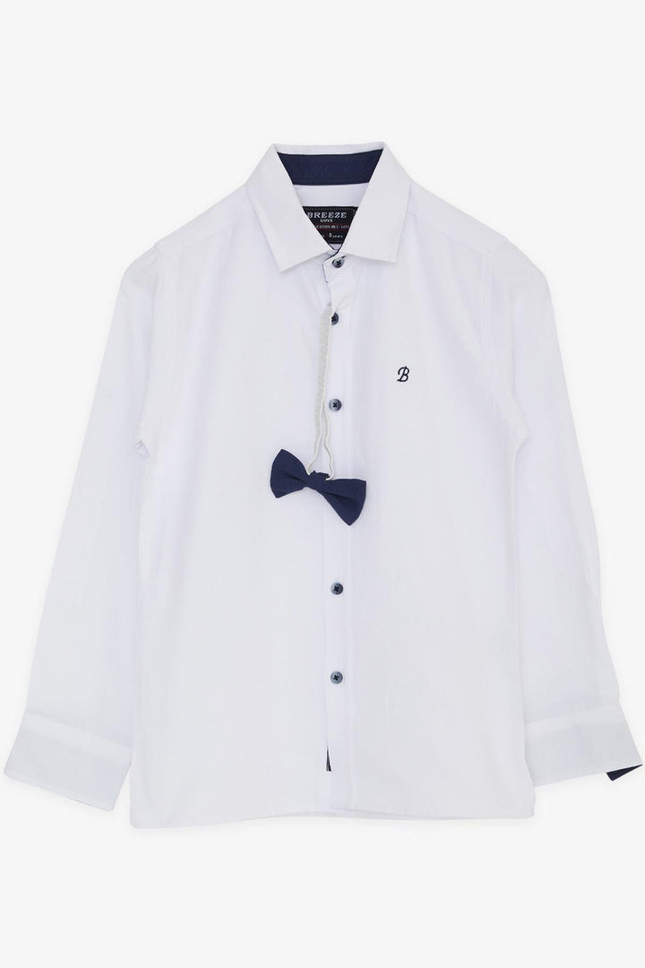 BRE Breeze Boys' Shirt with Bow Tie, 82 Years, White - Coalville