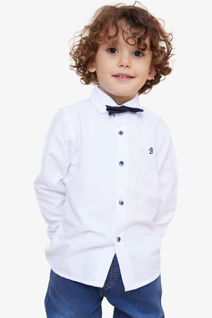 BRE Breeze Boys' Shirt with Bow Tie, 3-7 Years, White - Joué-lés-Tours