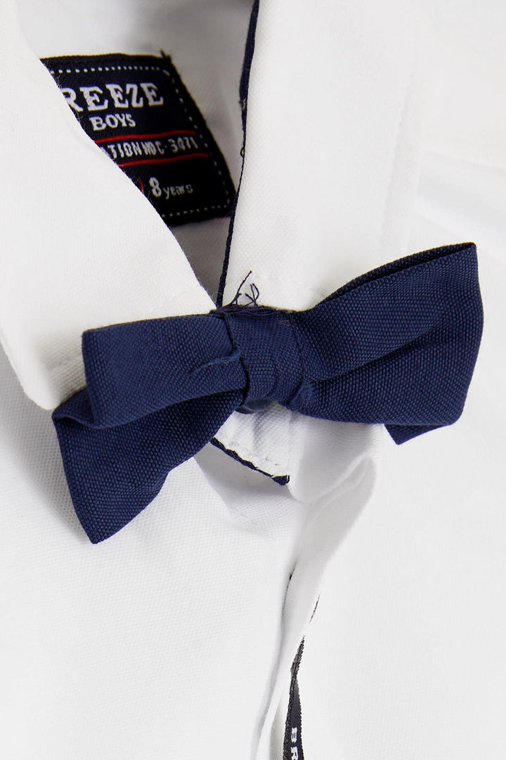 BRE Breeze Boys' Shirt with Bow Tie, 82 Years, White - Coalville