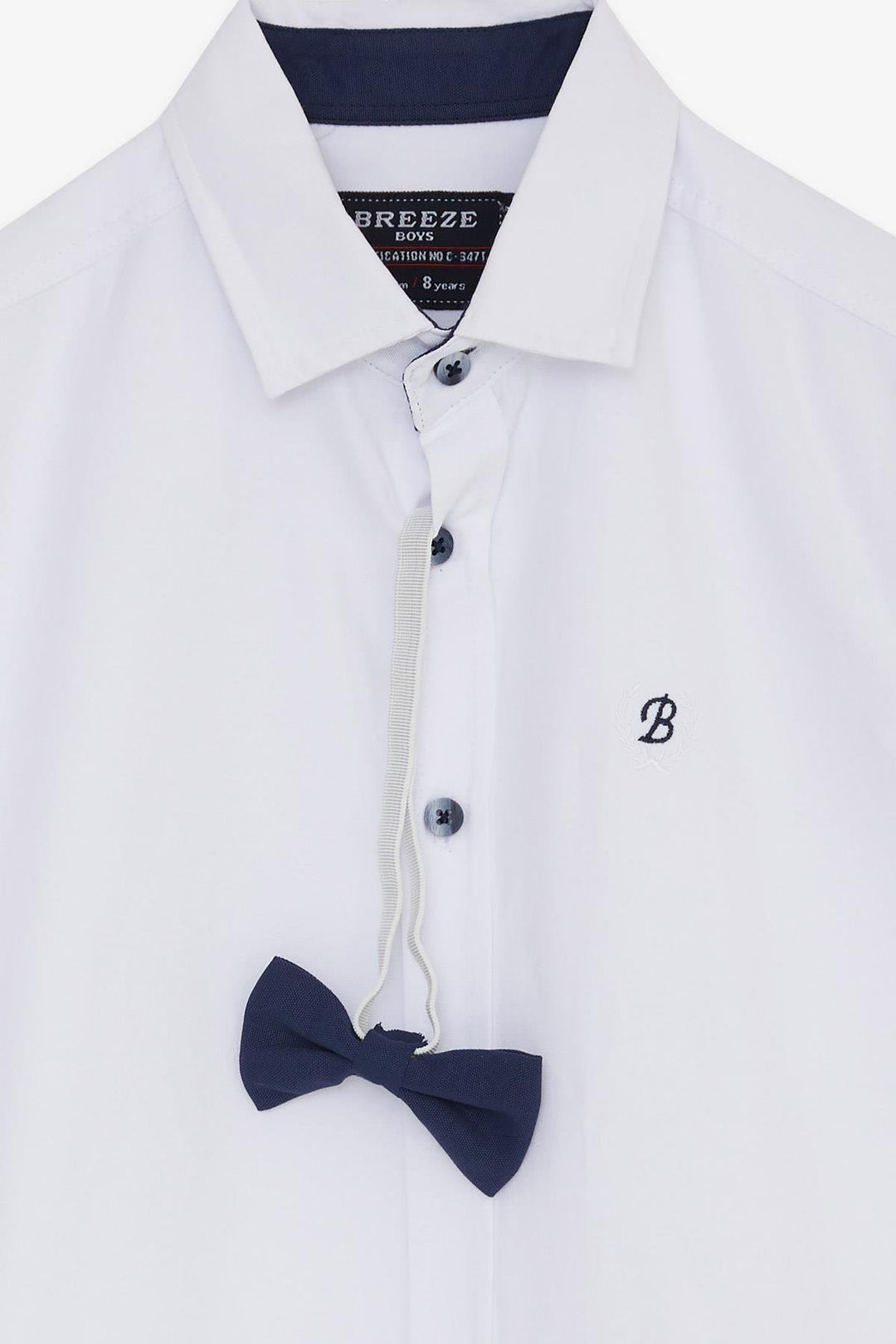 BRE Breeze Boys' Shirt with Bow Tie, 82 Years, White - Coalville