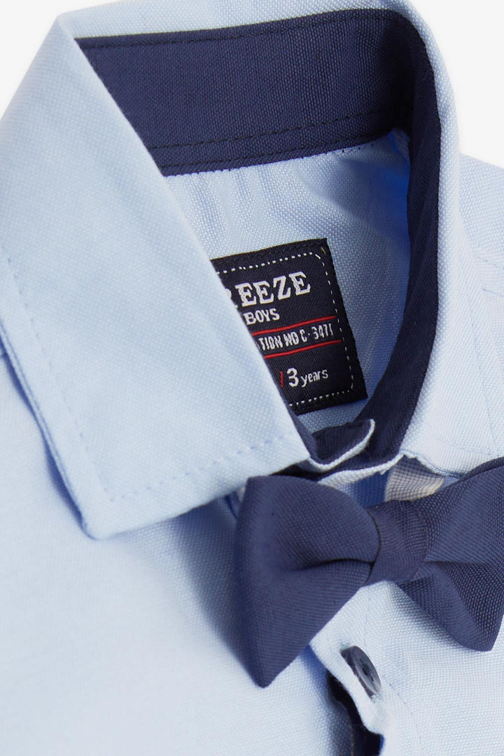 BRE Breeze قميص للأولاد والبنات مع ربطة عنق، 3-7 سنوات، أزرق - كومو