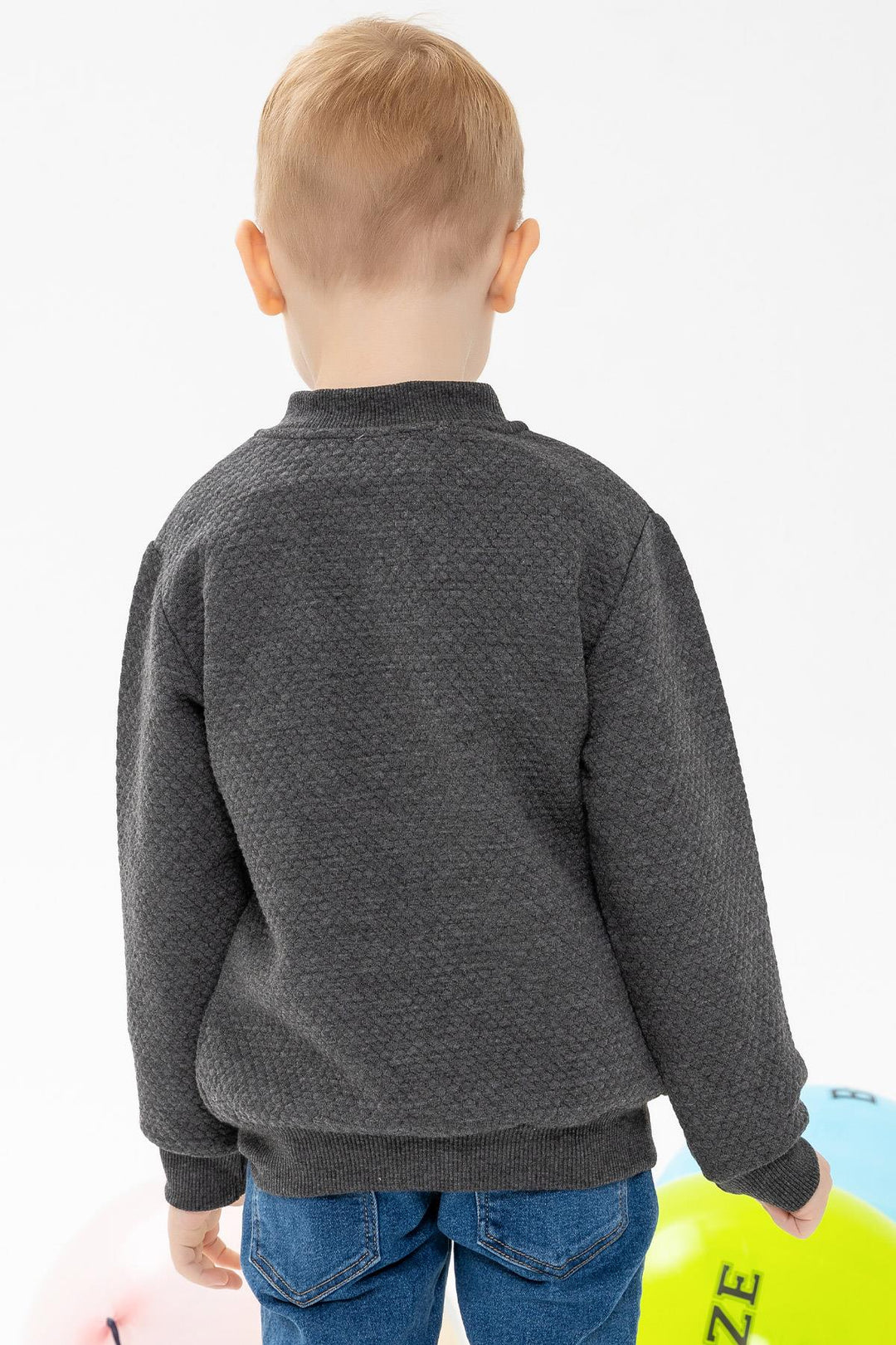 BRE Breeze Boys' Cardigan Basic Pocketed Armalı 2-6 Years, Smoke Gray - Ródos