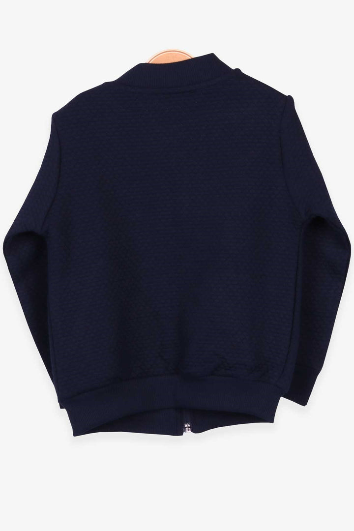 BRE Breeze Boys' Cardigan Basic Pocketed Armored 2-6 Years, Navy Blue - Rezé