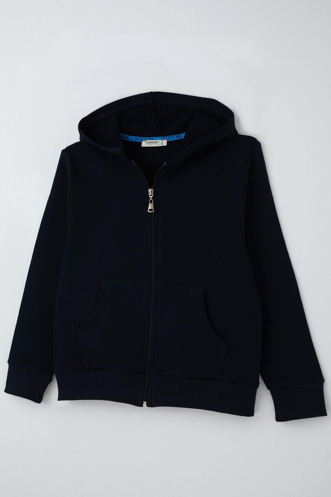 BRE Breeze Boys' Cardigan Basic Hooded Zipper 60 Years, Navy Blue - Lafayette