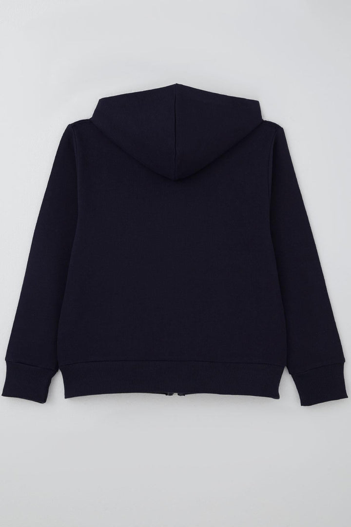 BRE Breeze Boys' Hooded Zippered Basic Cardigan 60 Years, Navy Blue - Bradford