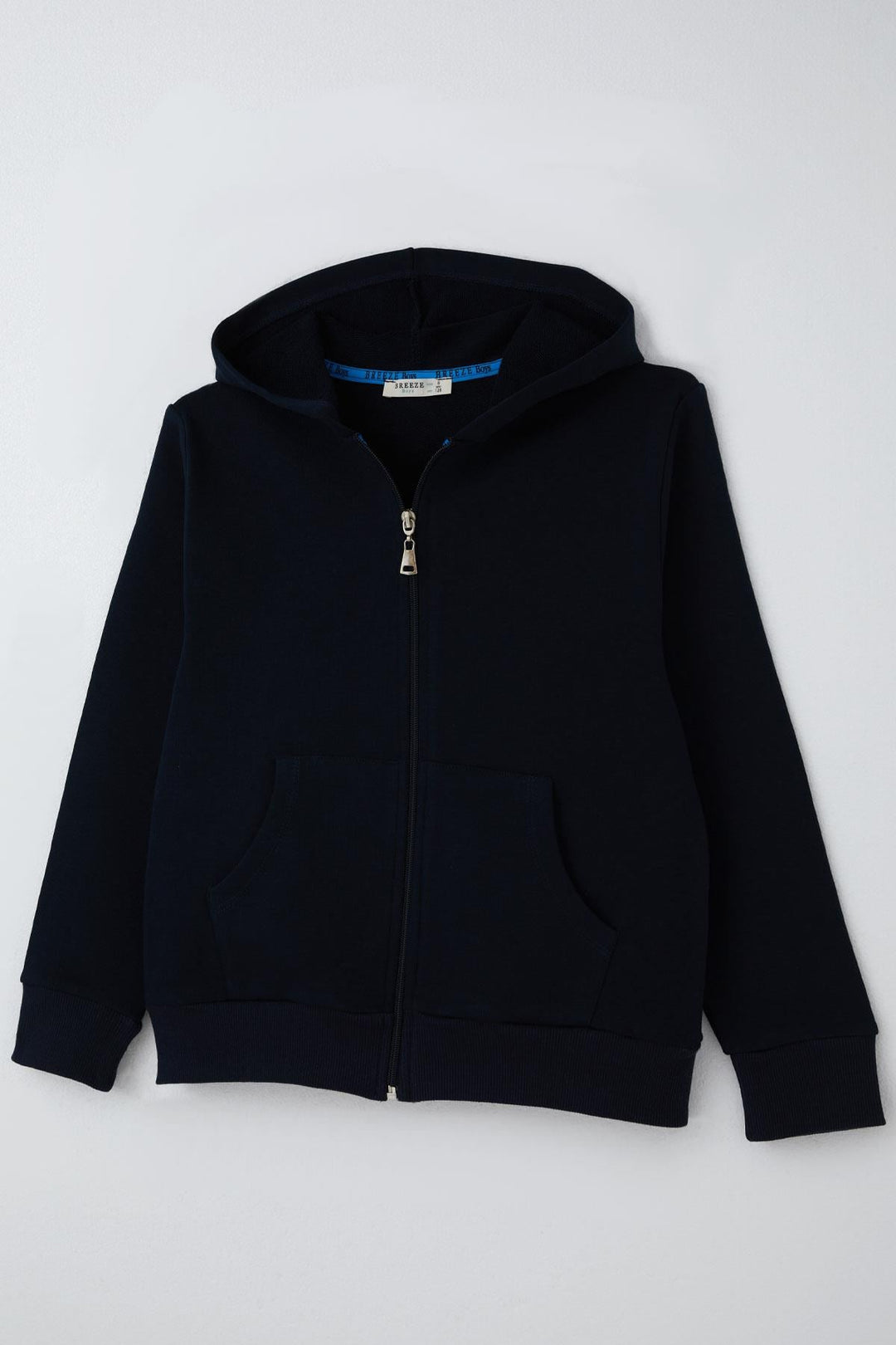 BRE Breeze Boys' Cardigan Basic Hooded Zipper 60 Years, Navy Blue - Lafayette