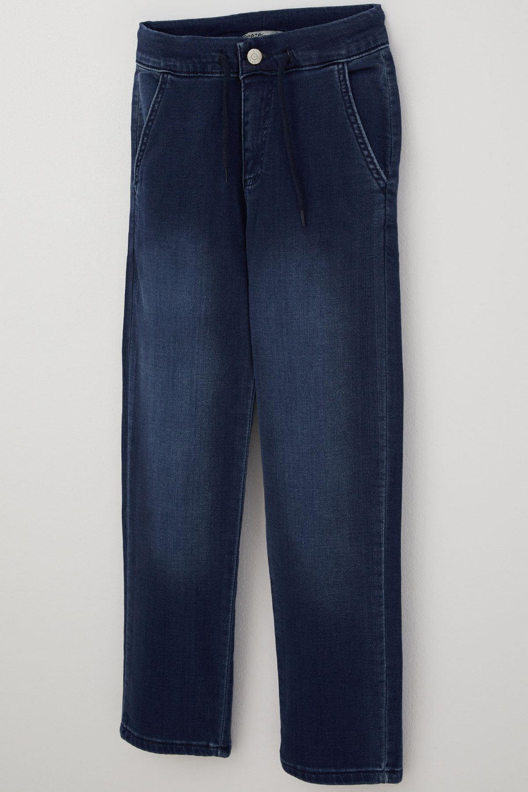 BRE Breeze Erkek Çocuk Jean Pantolon Bağcıklı Fermuarlı Cepli 5-9 Yaş, Koyu Mavi - Pueblo