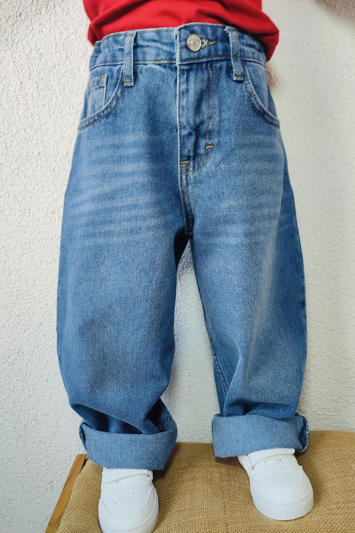 BRE Breeze Boys' Jeans with Zippered Pockets, 5-9 Years, Blue - Wesseling