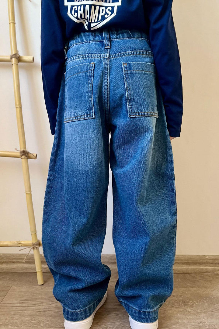 BRE Breeze Boys' Jeans with Zippered Pockets, 5-9 Years, Blue - Wesseling